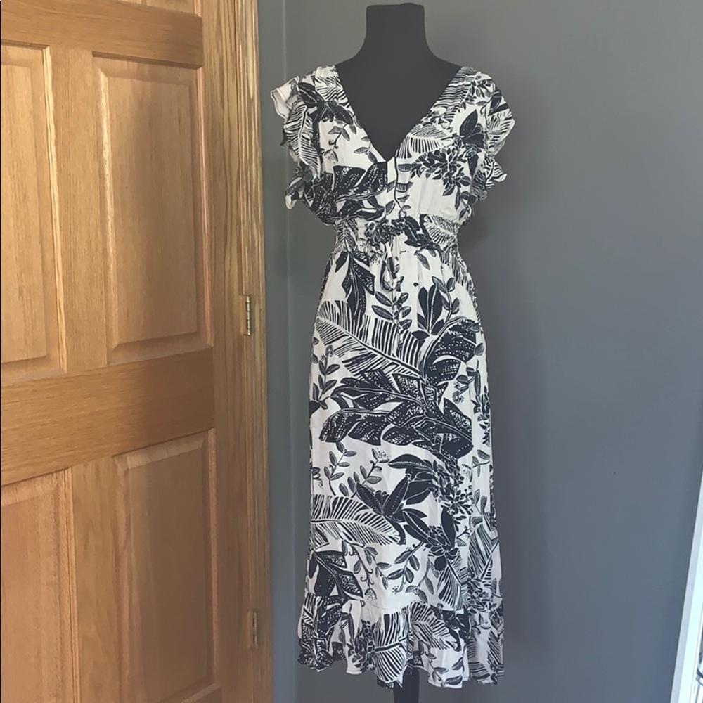 Marina midi dress with ruffles
